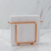 Porta Guardanapos de Papel Pequeno Design Moderno Aço Rose Gold - Ela Decora